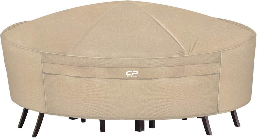 Beige Round Patio Furniture Cover R14878