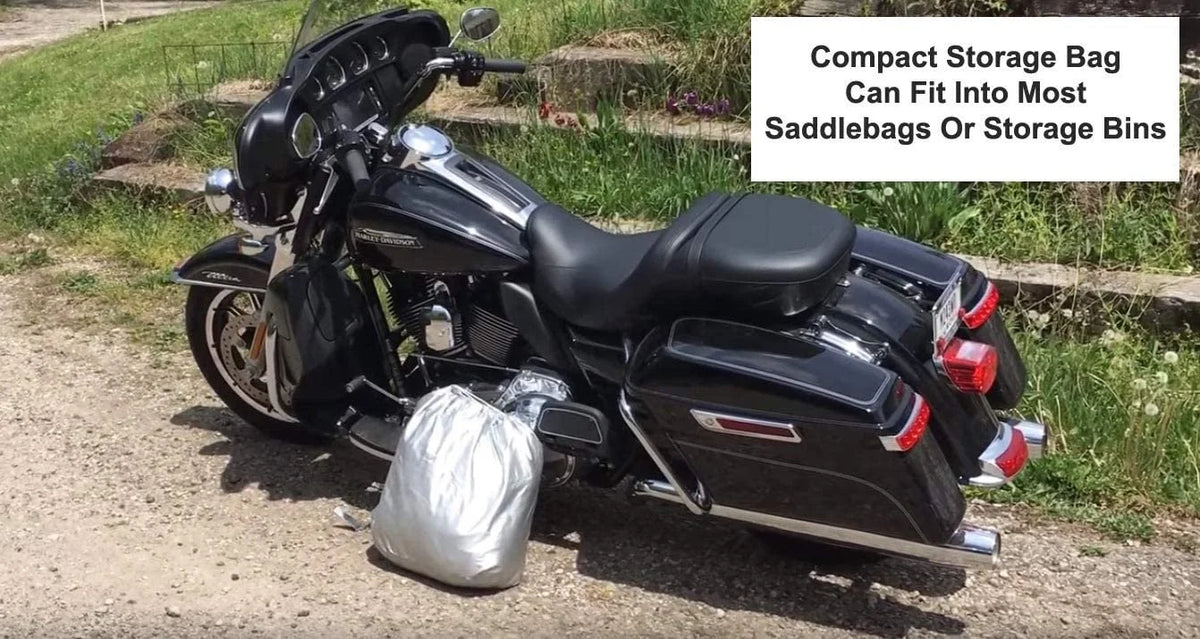 Motorcycle Cover with Reinforced Securing Straps and Storage Bag A735