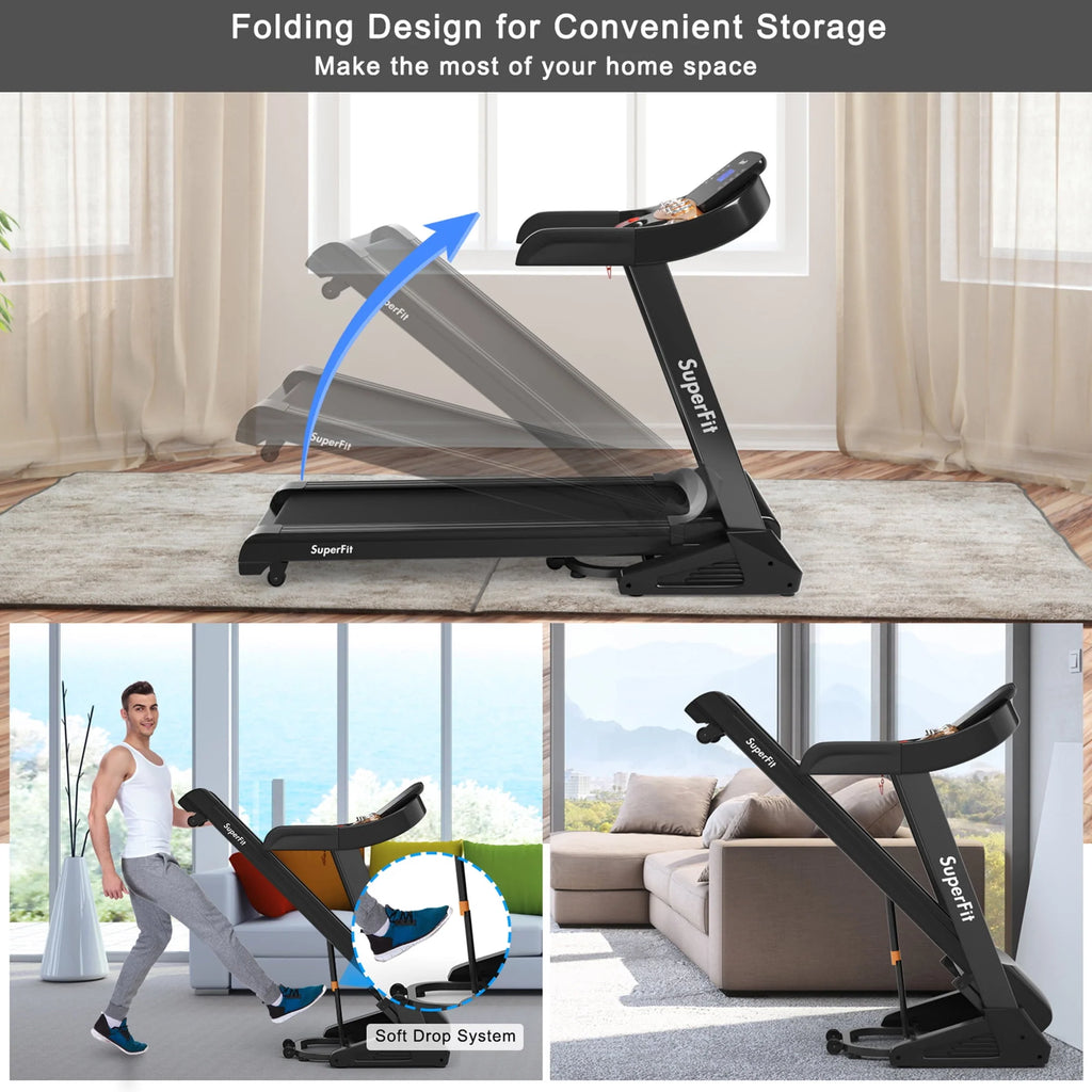 3.75HP Folding Treadmill with 15% Automatic Incline H532