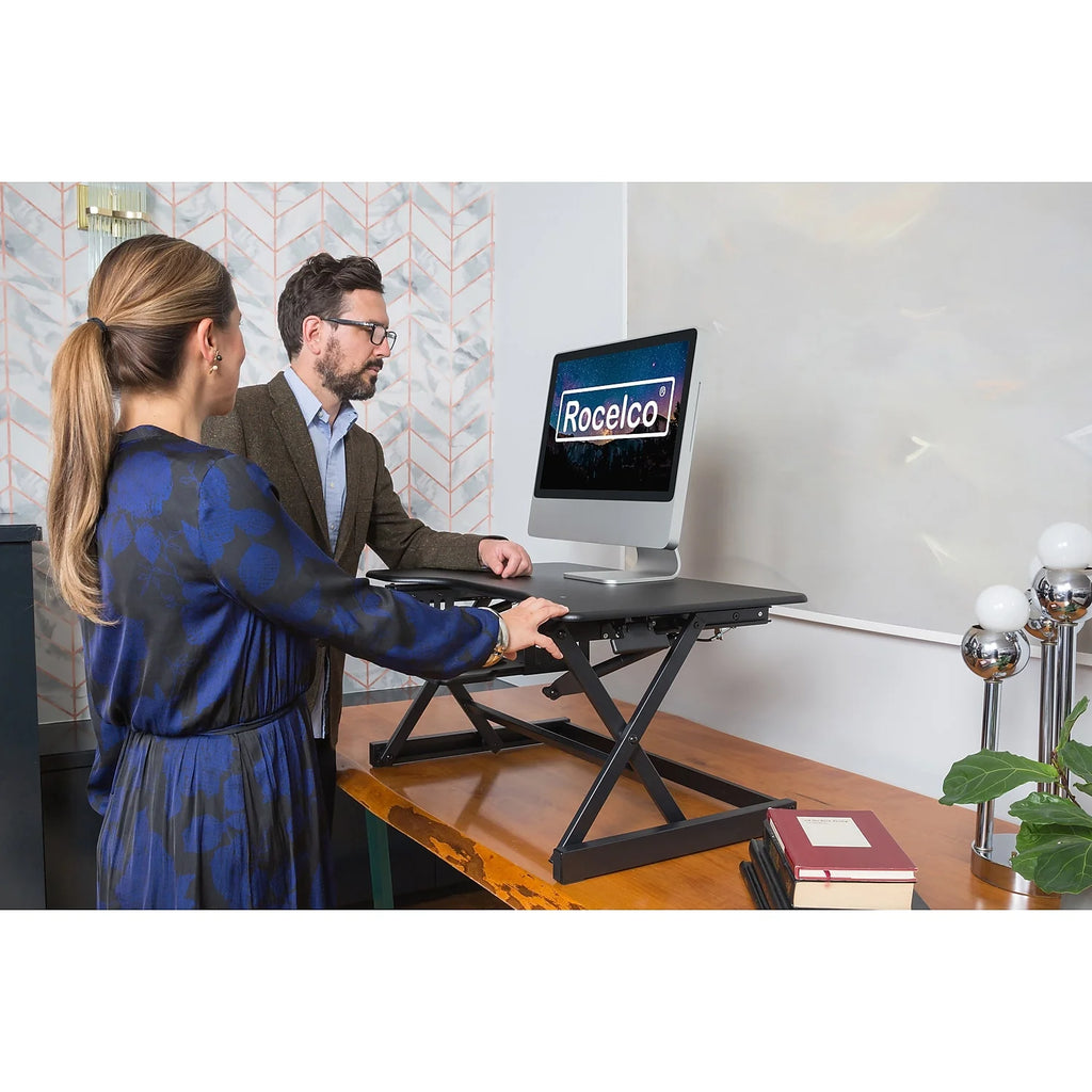 32" Height Adjustable Standing Desk Converter in Black T564