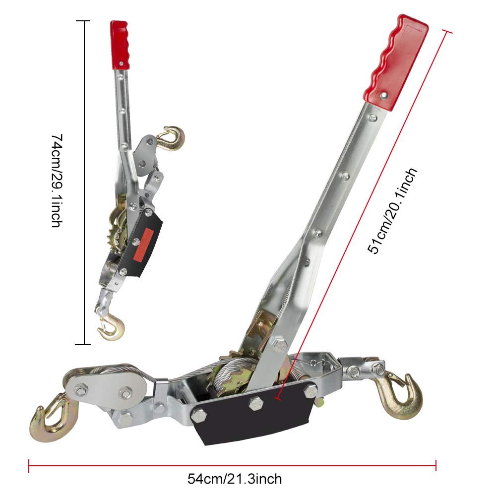 2 Pack 8000lb Heavy Duty Cable Puller with Hooks M81173