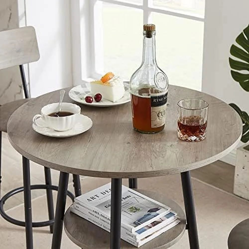 5 Piece PU Upholstered Counter Height Dining Table and Chairs Set Grey R26642