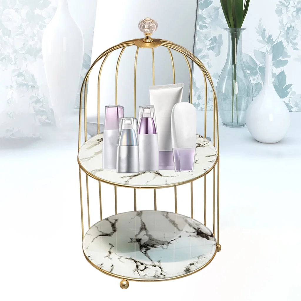 2 Tier Iron Wire Cosmetic Makeup Organizer J235