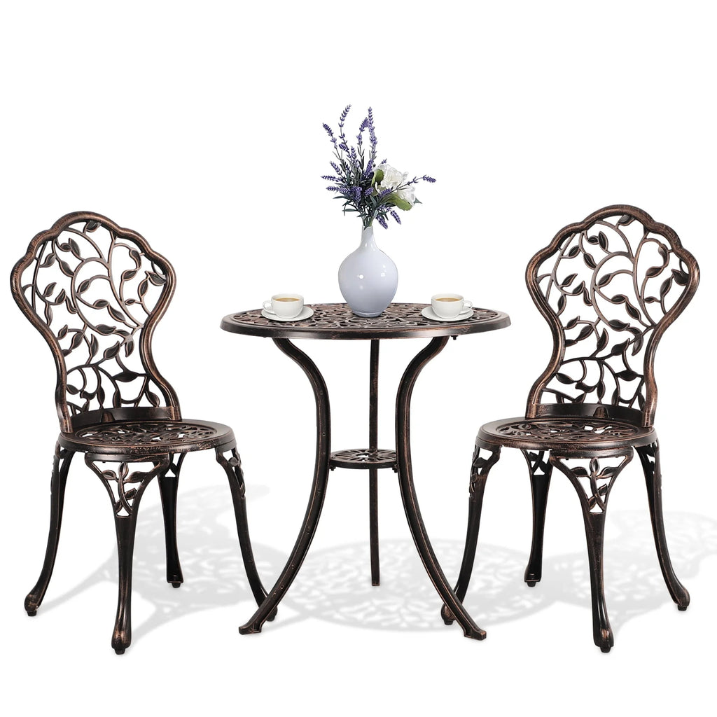 3-Piece Cast Aluminum Bistro Set with Umbrella Hole A848094