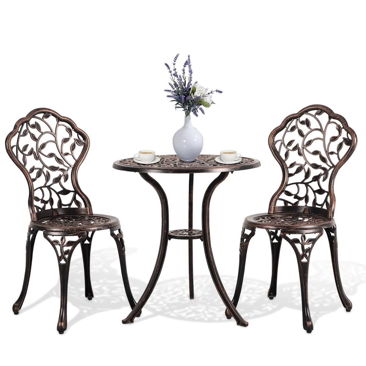 3-Piece Cast Aluminum Bistro Set with Umbrella Hole A848094