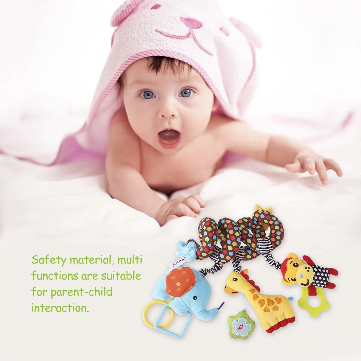 Infant Baby Activity Spiral Stroller Toy Plush Toy F833