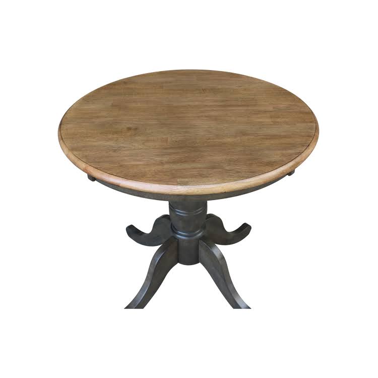 30x22 Round Top Pedestal Table - Counter Height - Hickory/Stone A190