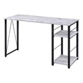 Antique White and Black Writing Desk with Rustic Wood Finish Q396801