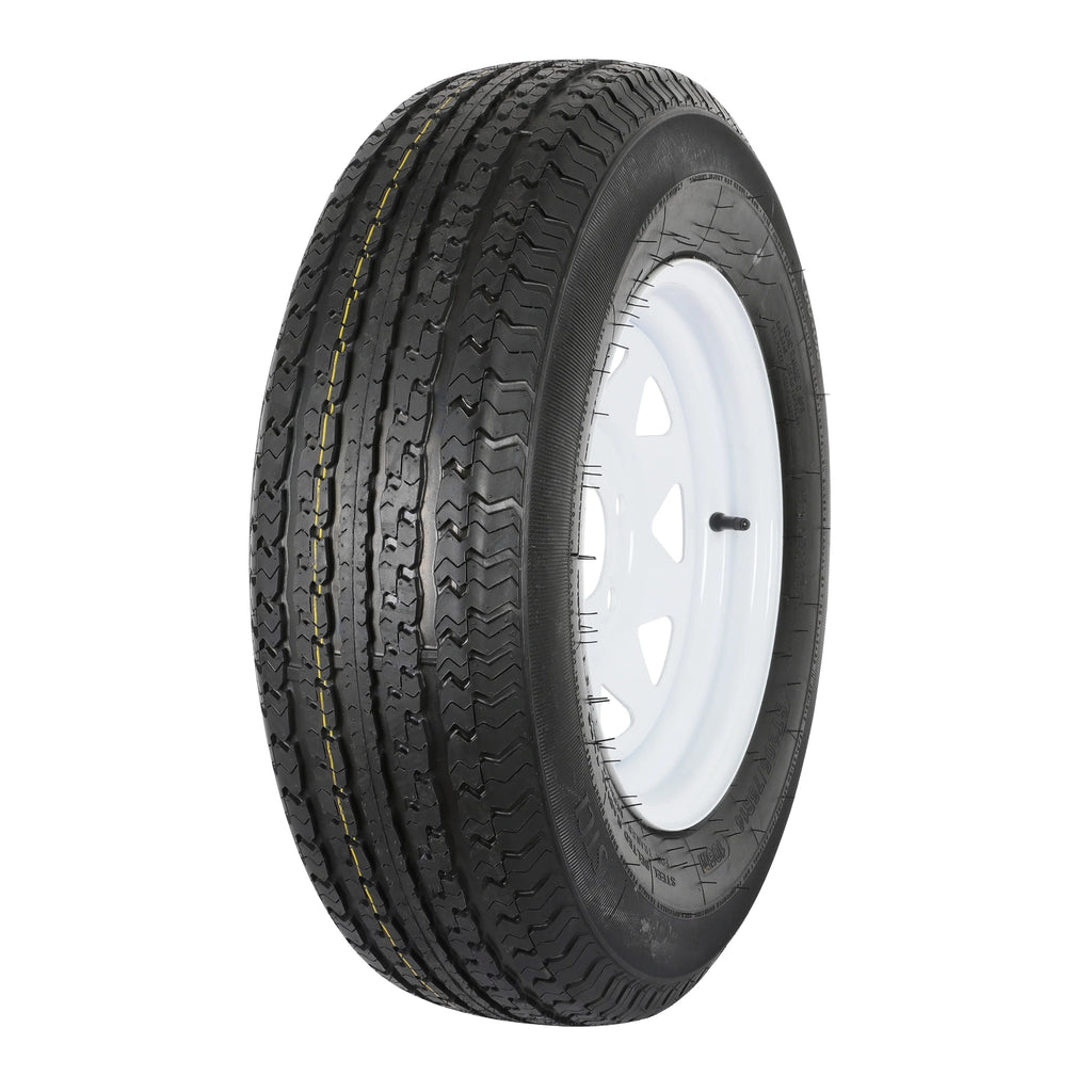 ST205/75R14 Trailer Tire with 14 White Wheel Set of 2 R435