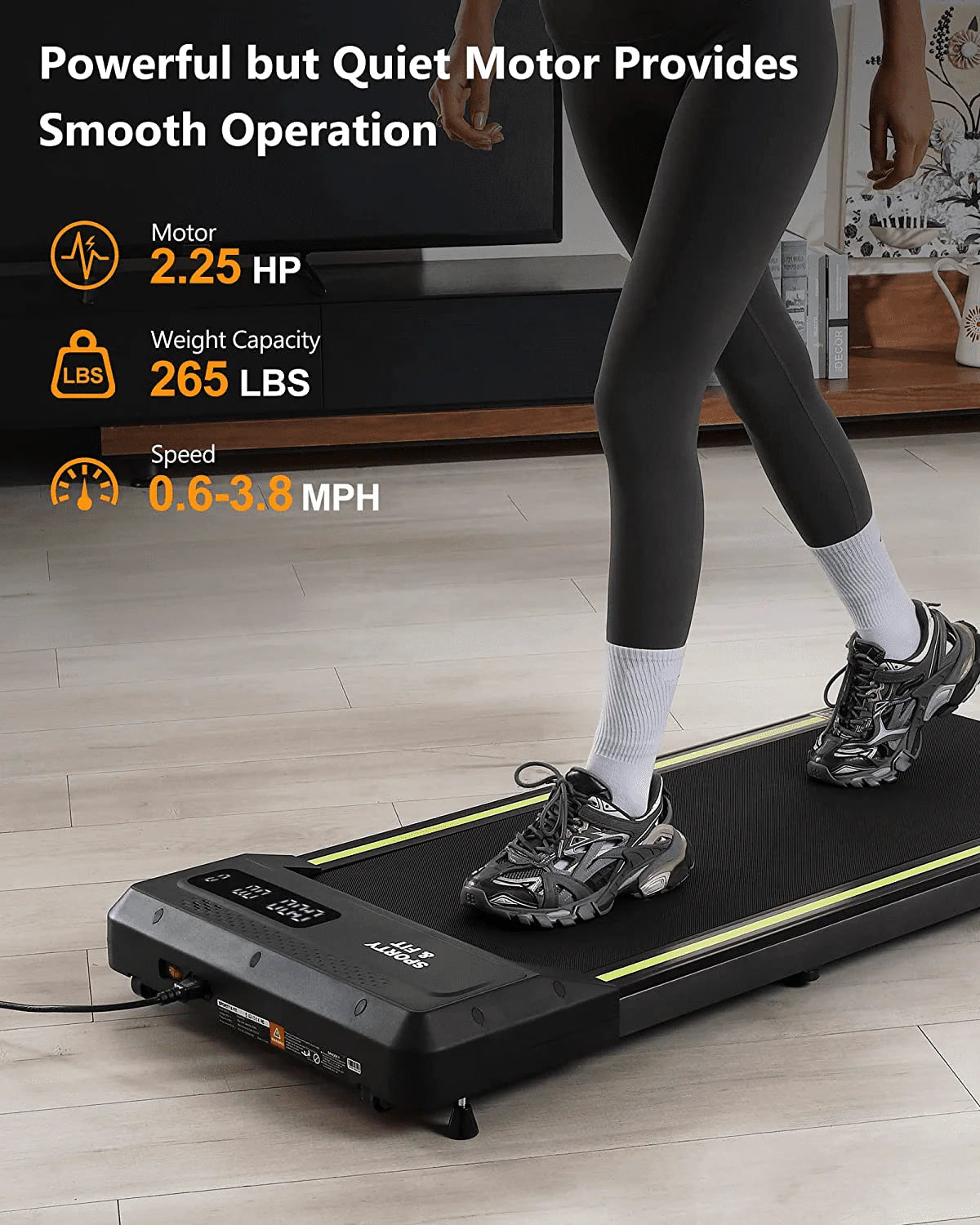 Gray Portable Treadmill with Bluetooth Speaker L7617
