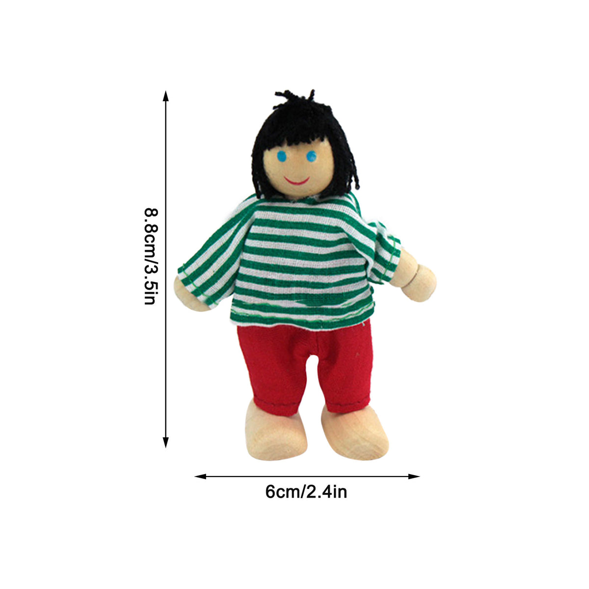 Wooden Doll House Family Dress-up Characters, Family of 7 D489981