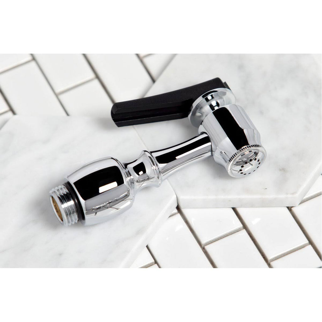Chrome Double Handle Kitchen Faucet with Brass Sprayer S739