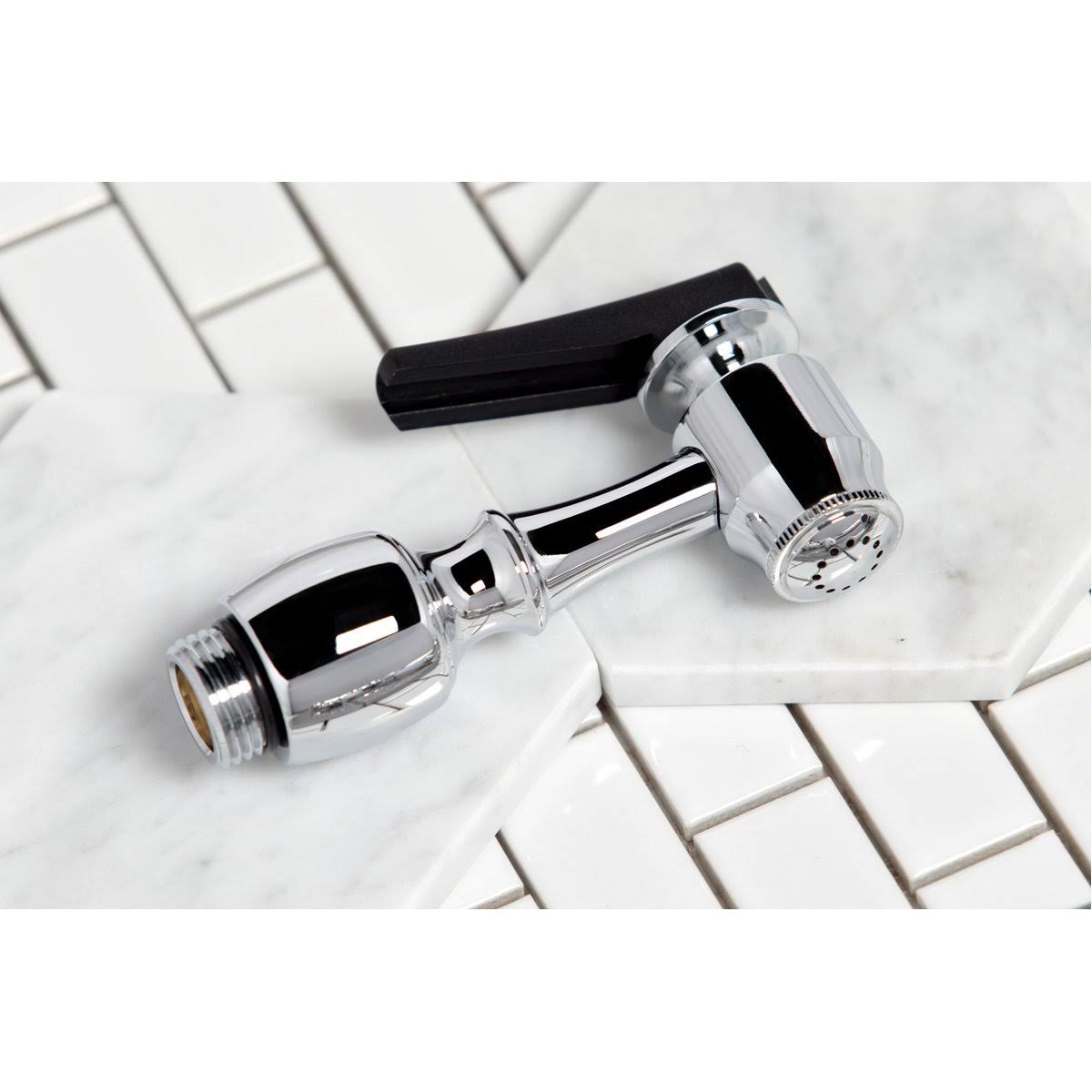 Chrome Double Handle Kitchen Faucet with Brass Sprayer S739