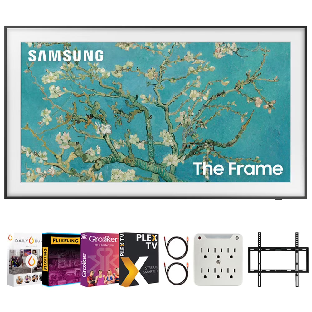 32 inch QLED HDR 4K Smart TV Bundle with TV Wall Mount and 4K HDMI Cable J30103
