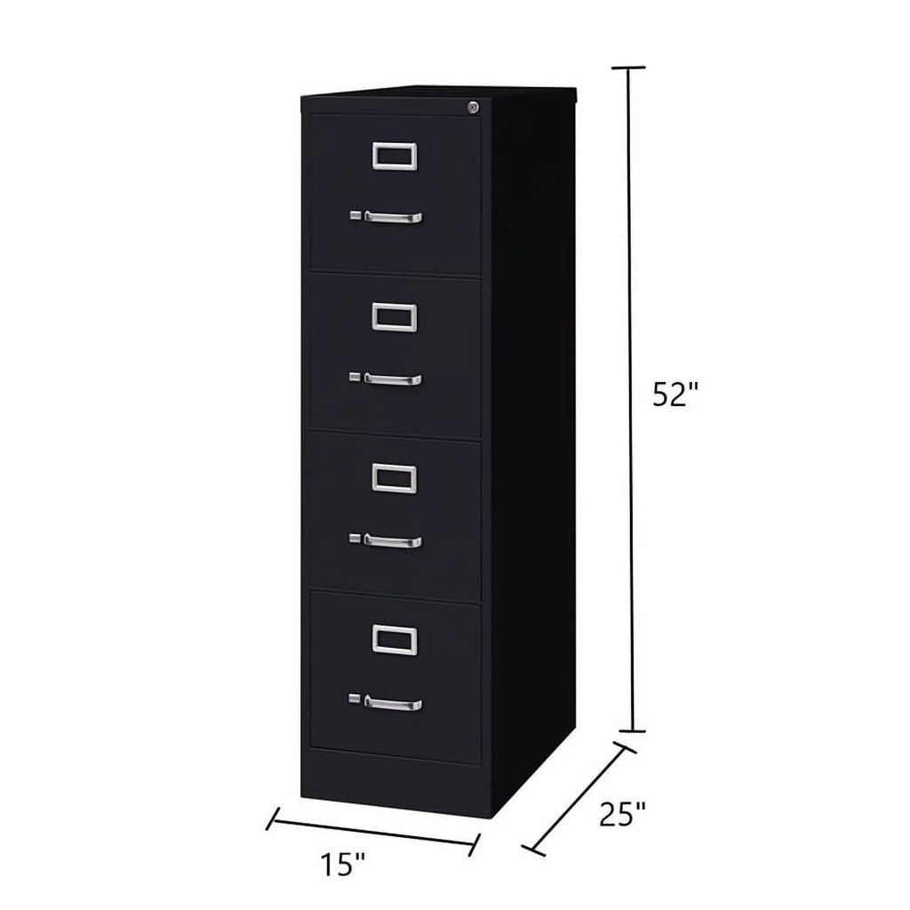 4 Drawer Steel Letter File Cabinet in Black D988465