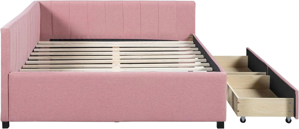 Full Size Upholstered Daybed with 2 Storage Drawers L34054