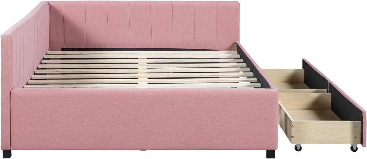 Full Size Upholstered Daybed with 2 Storage Drawers L34054