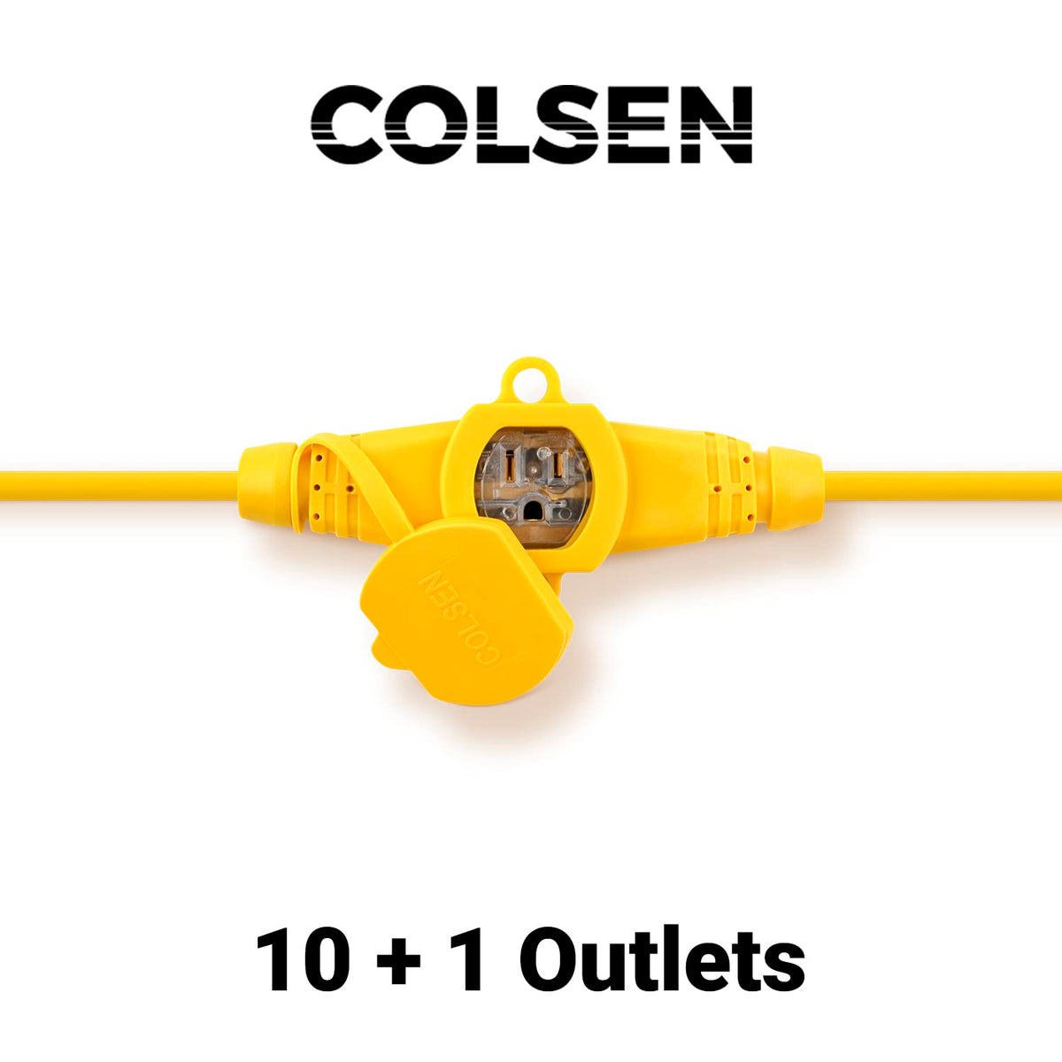 50FT Yellow Power Extension Cord 3 Prong 14 Gauge SJTW Cable B7001