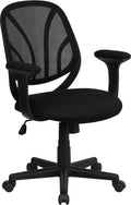 Black Mesh Task Chair with Arms G421