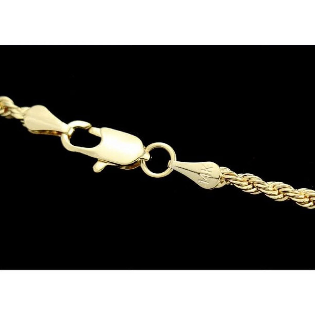 14K Bonded Gold Rope Chain Necklace with Heart Charm and Gift Box/Bag Z3384