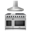 48 Propane Gas Range and Wall Mount Range Hood V48751