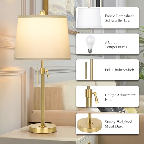 Black Set of 2 Height Adjustable 3-Way Dimmable Table Lamps P207888