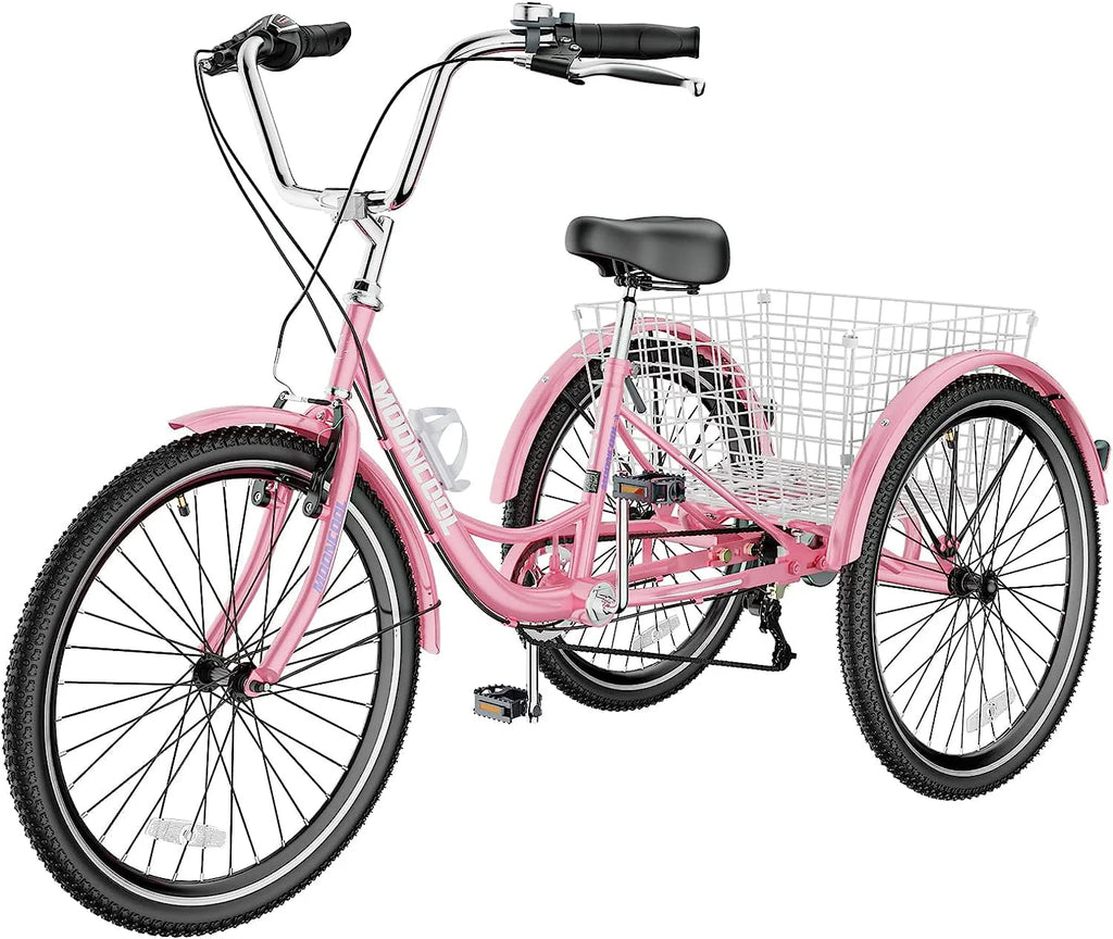 24 inch 7 Speed Adult Tricycle with Shopping Basket G480