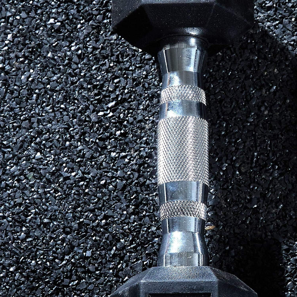 Rubber Coated Hex Dumbbell Set With Storage Rack J62322