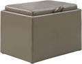 Gray Faux Leather Accent Storage Ottoman C92433