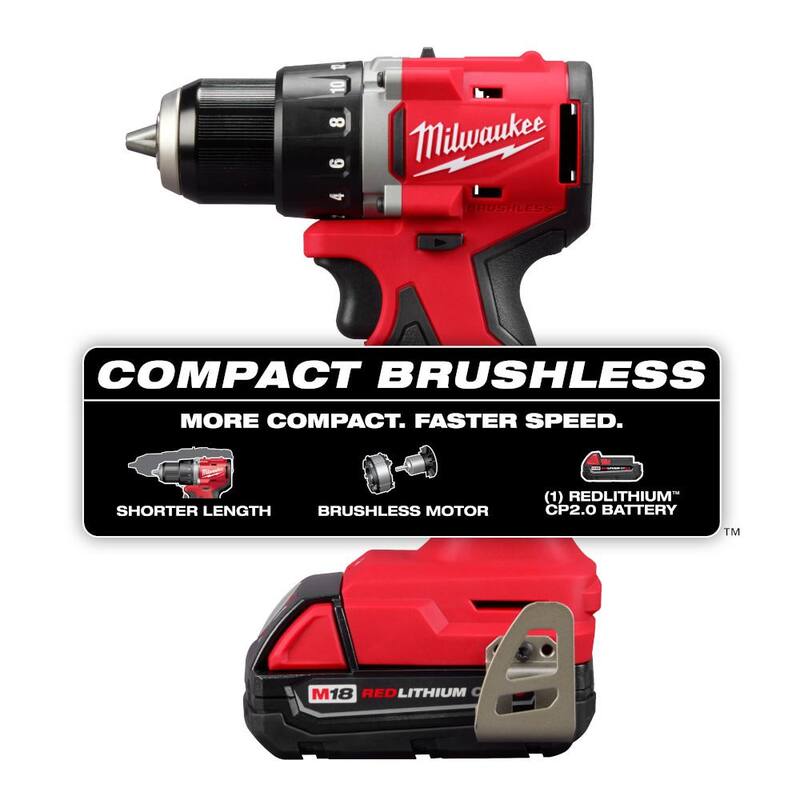 18-Volt Brushless Cordless Compact Drill/Driver Combo Kit with Titanium Drill Bit Set U30163