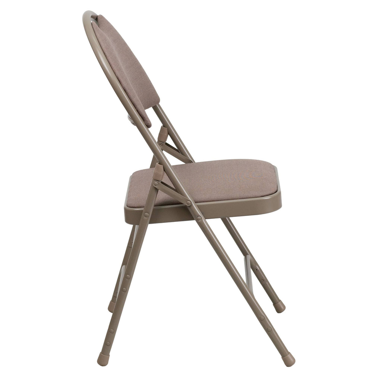 Beige Fabric Metal Folding Chair W804