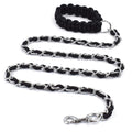 Chew Proof 5.5ft Heavy Duty Dog Leash Metal Chain Lead with Soft Rope Handle A3771