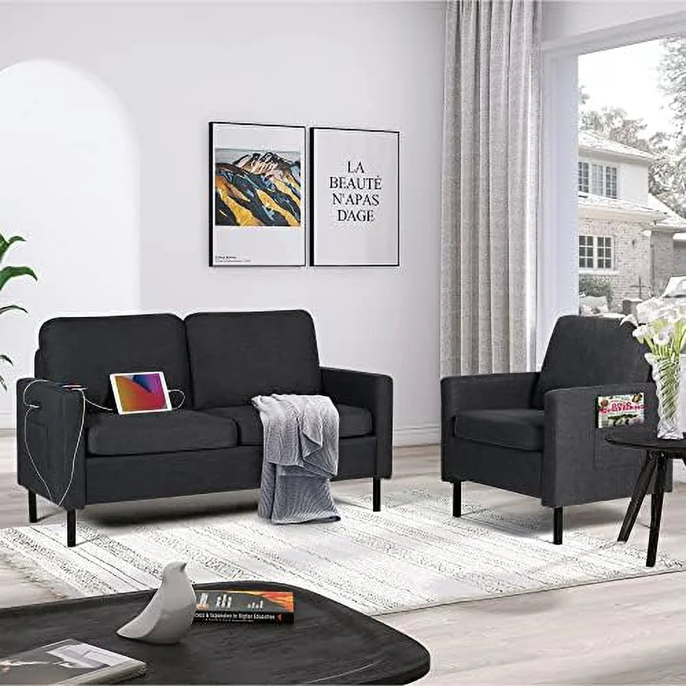 72" W 3 Seat Sectional Sofa Light Grey D840518