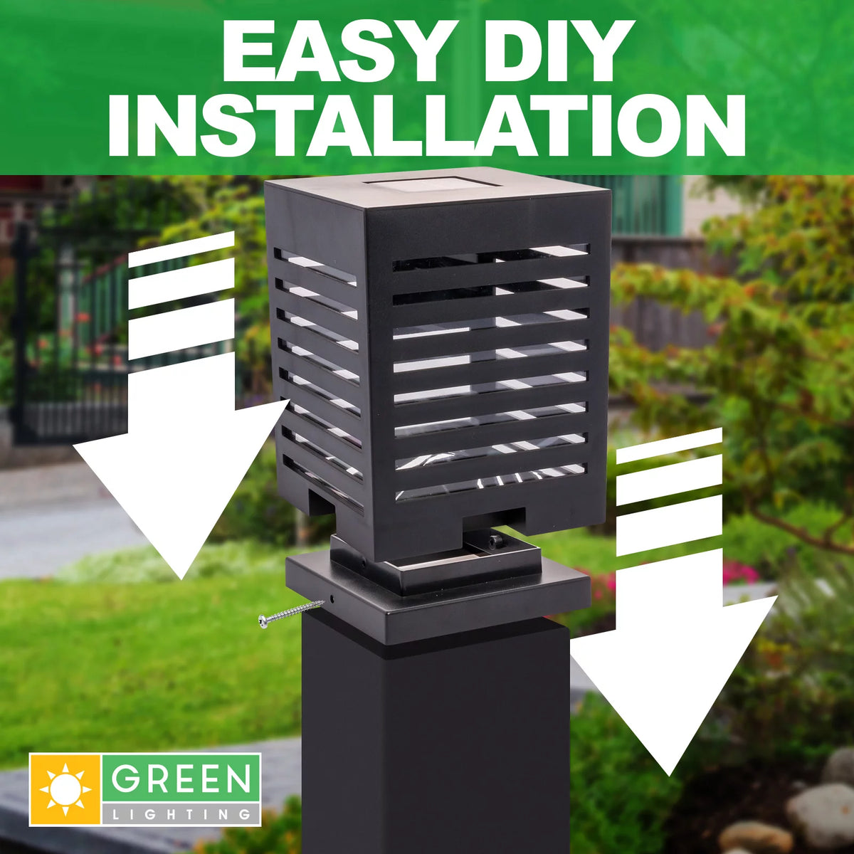 12 Pack Solar Powered LED Post Cap Light Black S203605