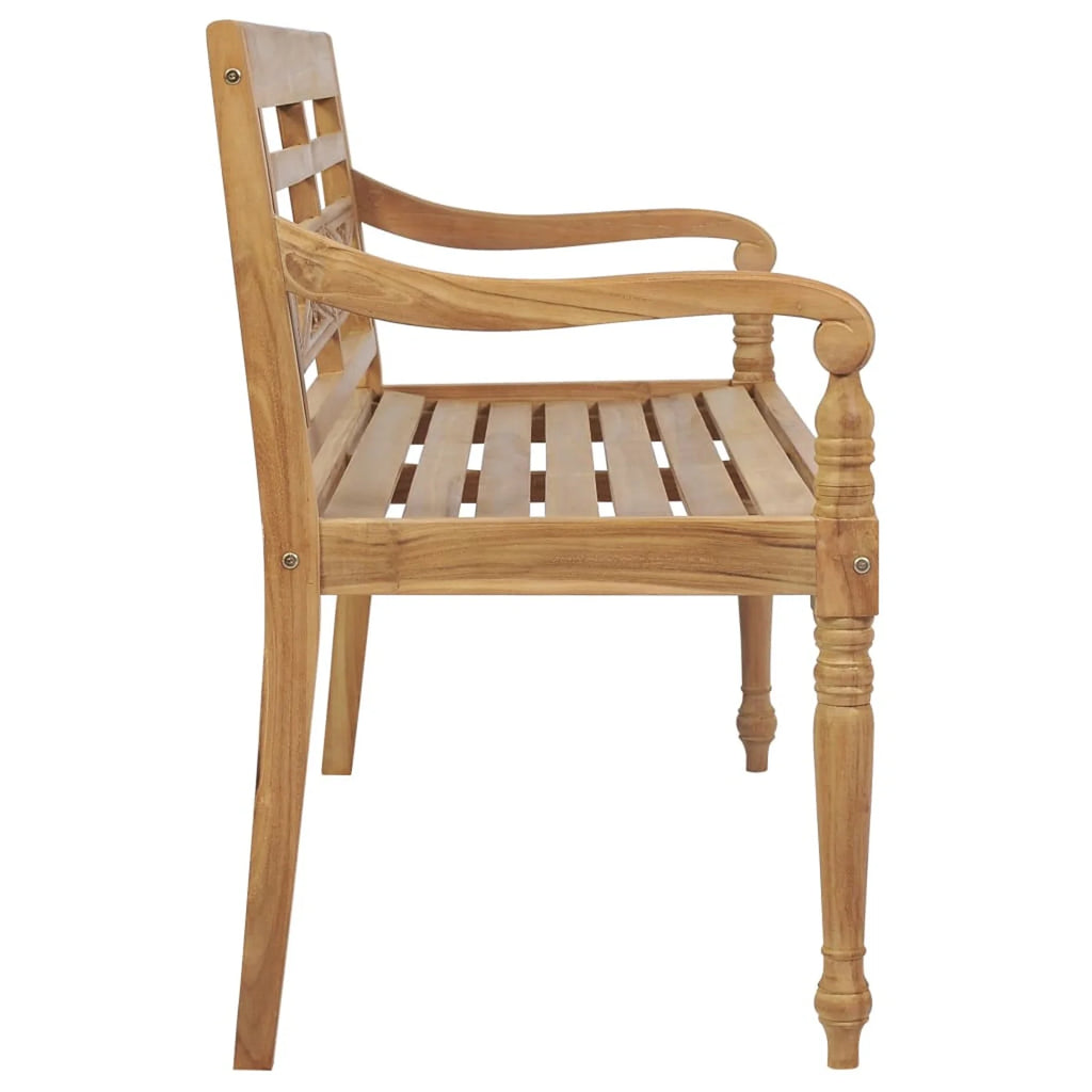 Wooden Patio Bench with Taupe Cushion V527434