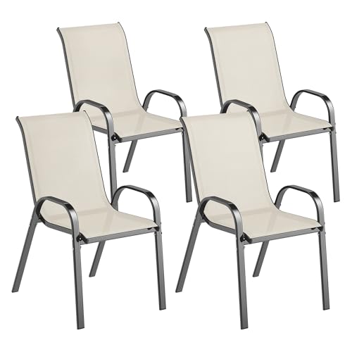 Stackable Patio Dining Chairs Set of 4 L785