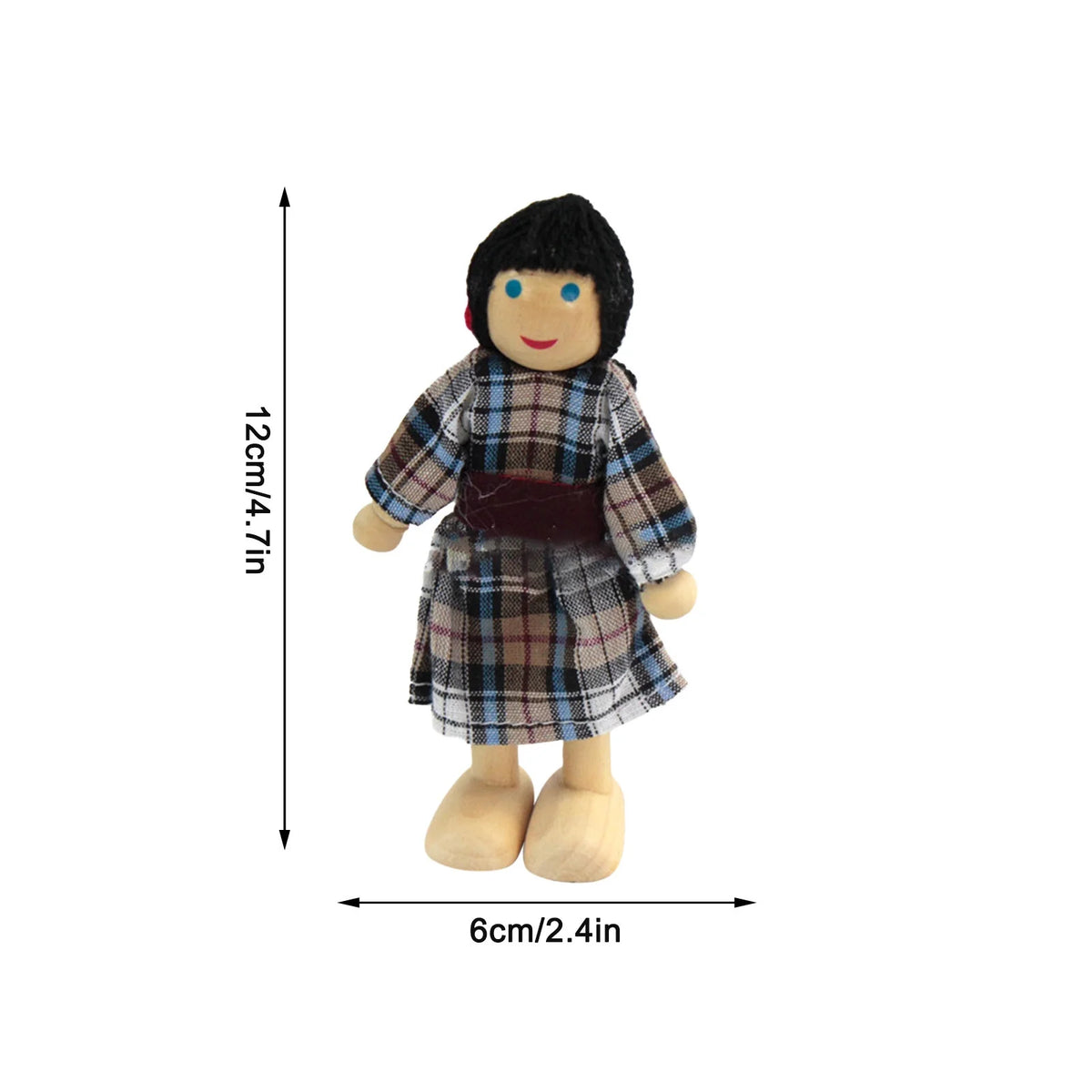 Wooden Doll House Family Dress-up Characters, Family of 7 D489981
