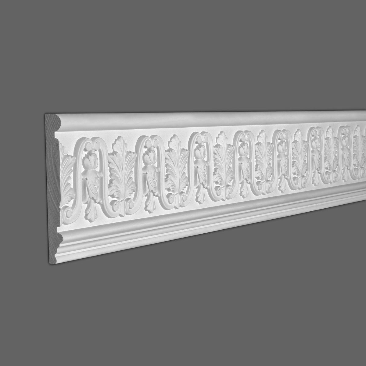 1 inch x 7-1/16 inch x 96 inch Acanthus Leaf Polyurethane Frieze Moulding C2217