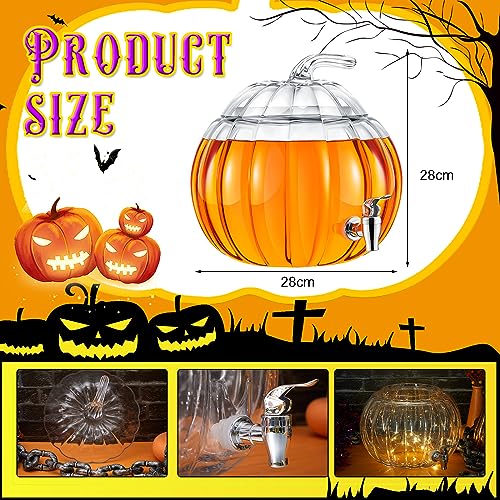 2 Pack 2 Gallon Glass Pumpkin Drink Dispenser with Spigot K925880