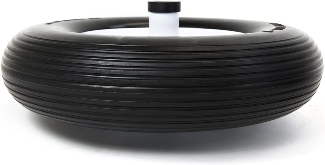 16" Flat-Free Solid Wheelbarrow Cart Wagon Non Flat Ribbed Tire 5/8" Bore Pack of 2 D480