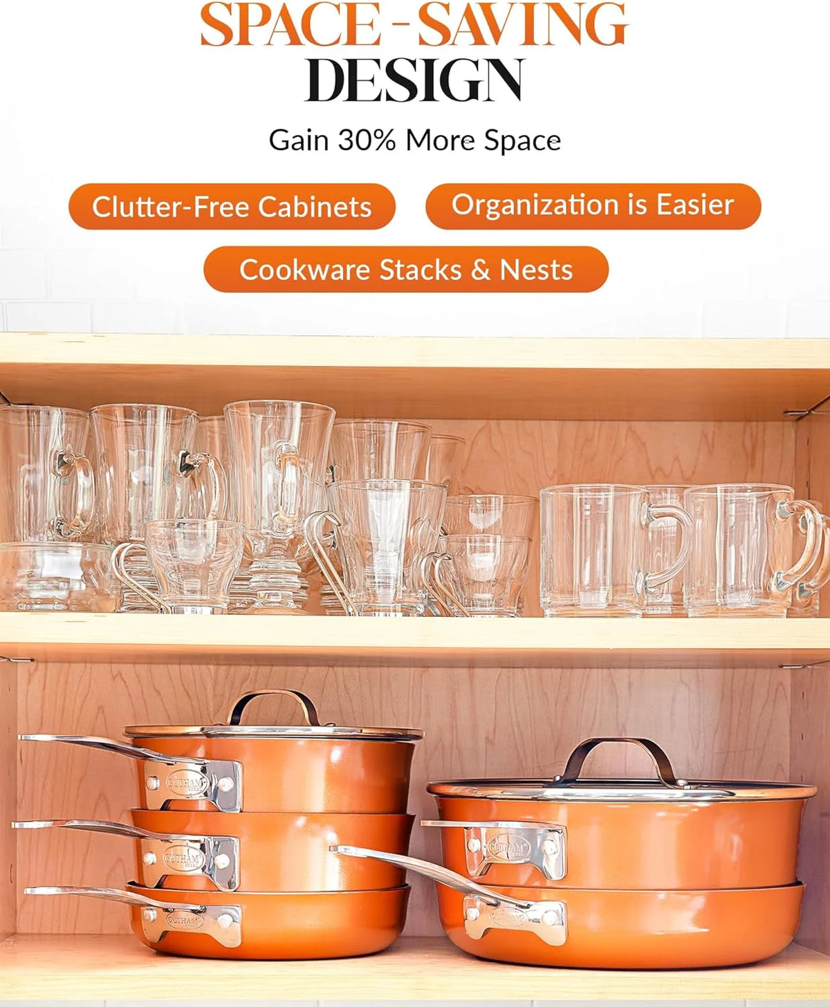 10 Pc Nonstick Copper Cookware Set Q746769