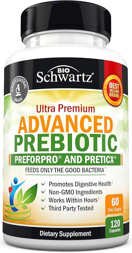 120 Capsules Prebiotics Dietary Fiber Digestive Health Y613226