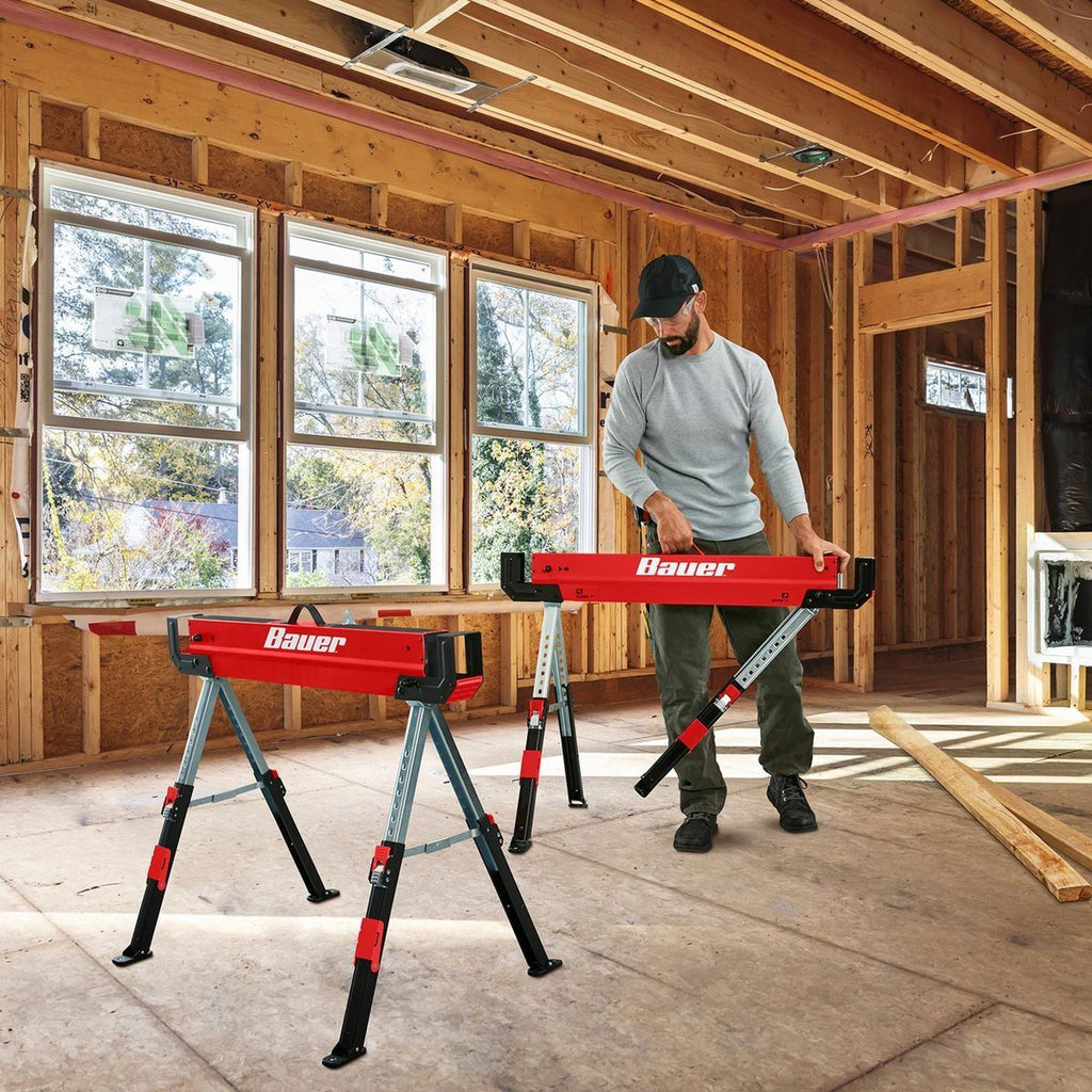 32 in. Steel Adjustable Sawhorse, 1300 lb. Capacity F126