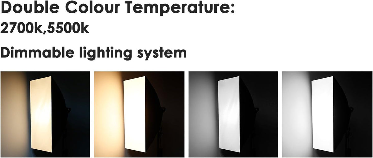 Bi-color Dimmable LED Softbox Lighting Kit with Light Stand B658