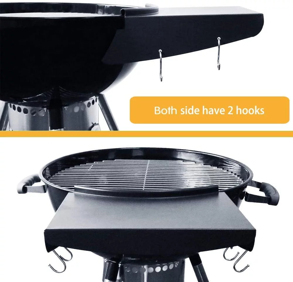 Black Powder Coated Steel Grill Table Shelf X52786