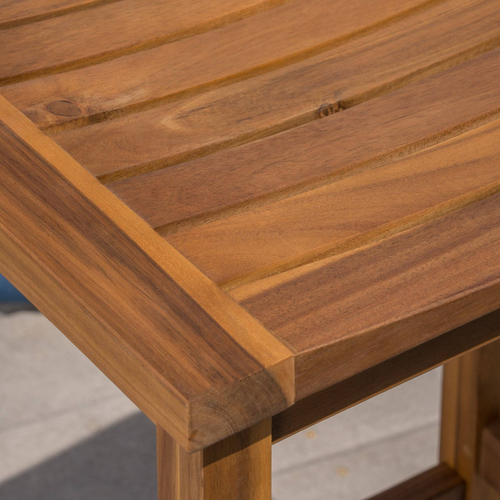 Gray Acacia Wood Outdoor Bar Stool Set of 4 O93668