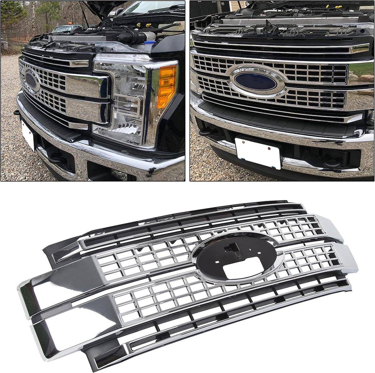 Chrome Grille Grill for Ford Super Duty F250 F350 F450 F6052