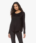 Black Long-Sleeve Crewneck Top W165456