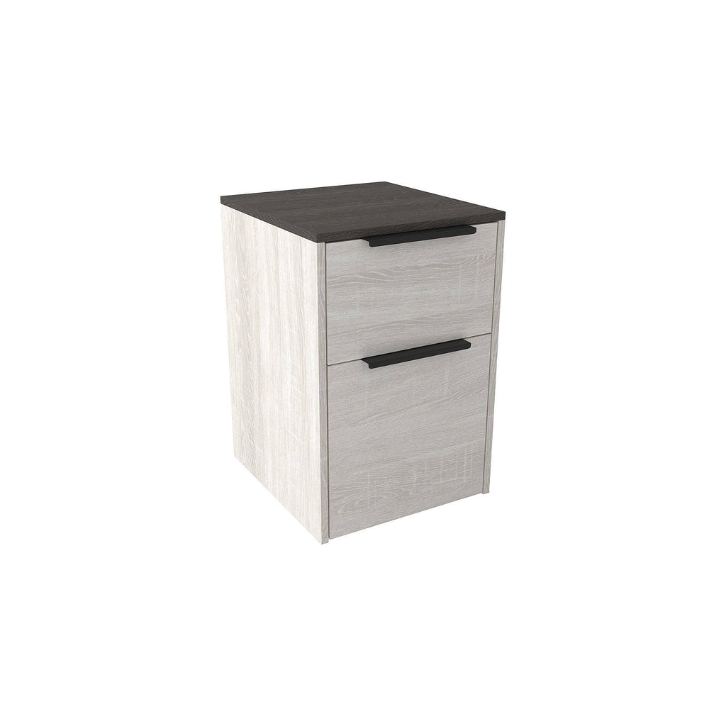 White and Brown File Cabinet F445