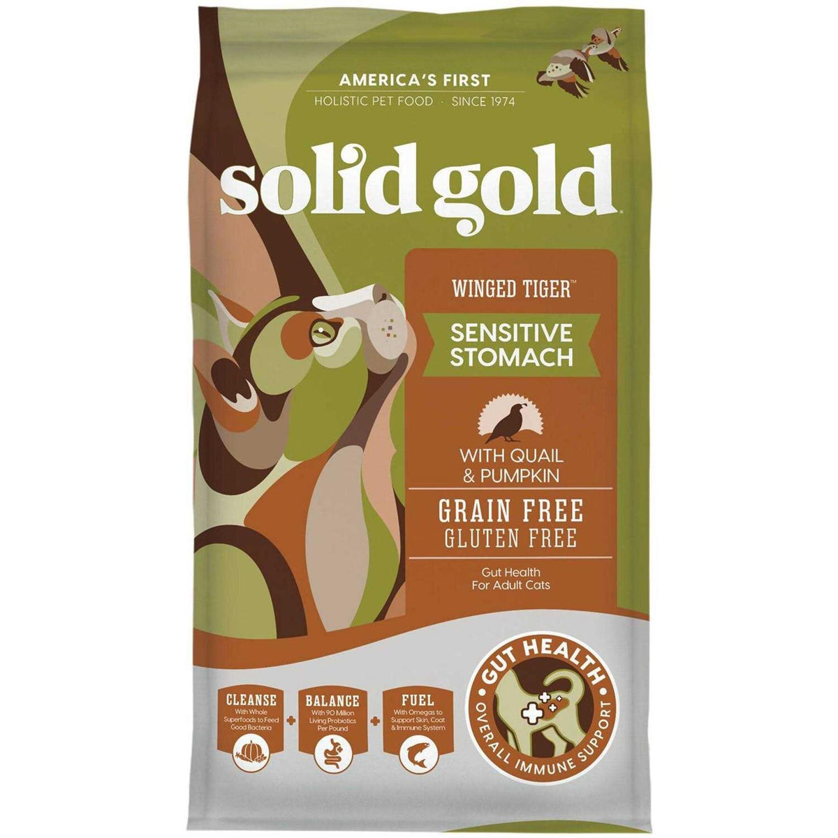 Solid Gold Winged Tiger Quail & Pumpkin Adult Dry Cat Food E83834